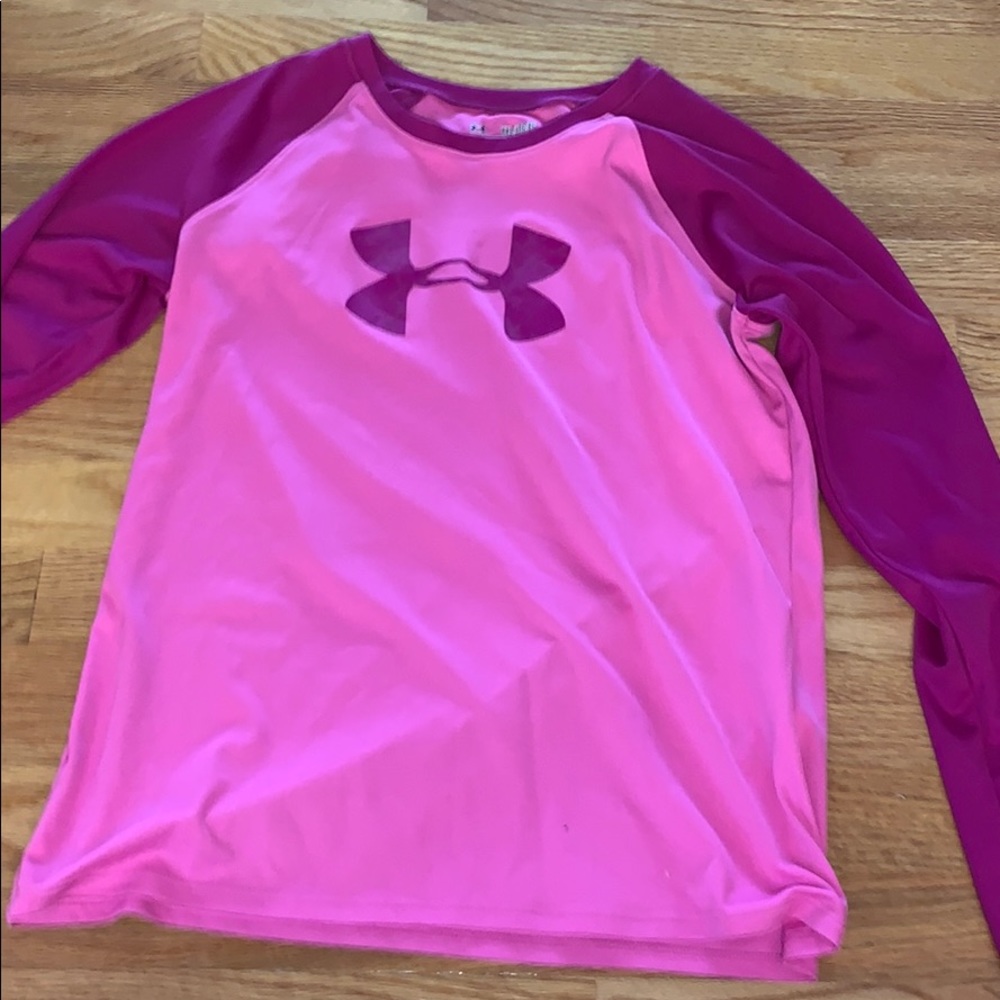 Under Armour Girls Athletic Pink Long Sleeve